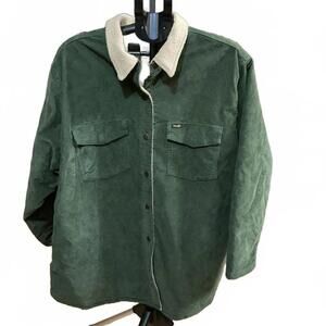 Men’s Wrangler Sherpa Lined Corduroy Green Trucker Jacket Size 2X